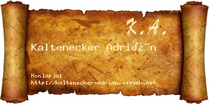 Kaltenecker Adrián névjegykártya